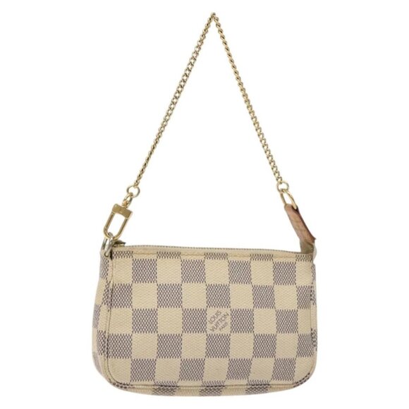 LOUIS VUITTON Damier Azur Mini Pochette Accessoires Pouch N63005 Auth 129806 - Picture 1 of 16